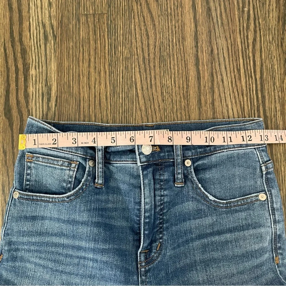Madewell 10” high-rise skinny raw hem blue jeans size 26 - Picture 9 of 9